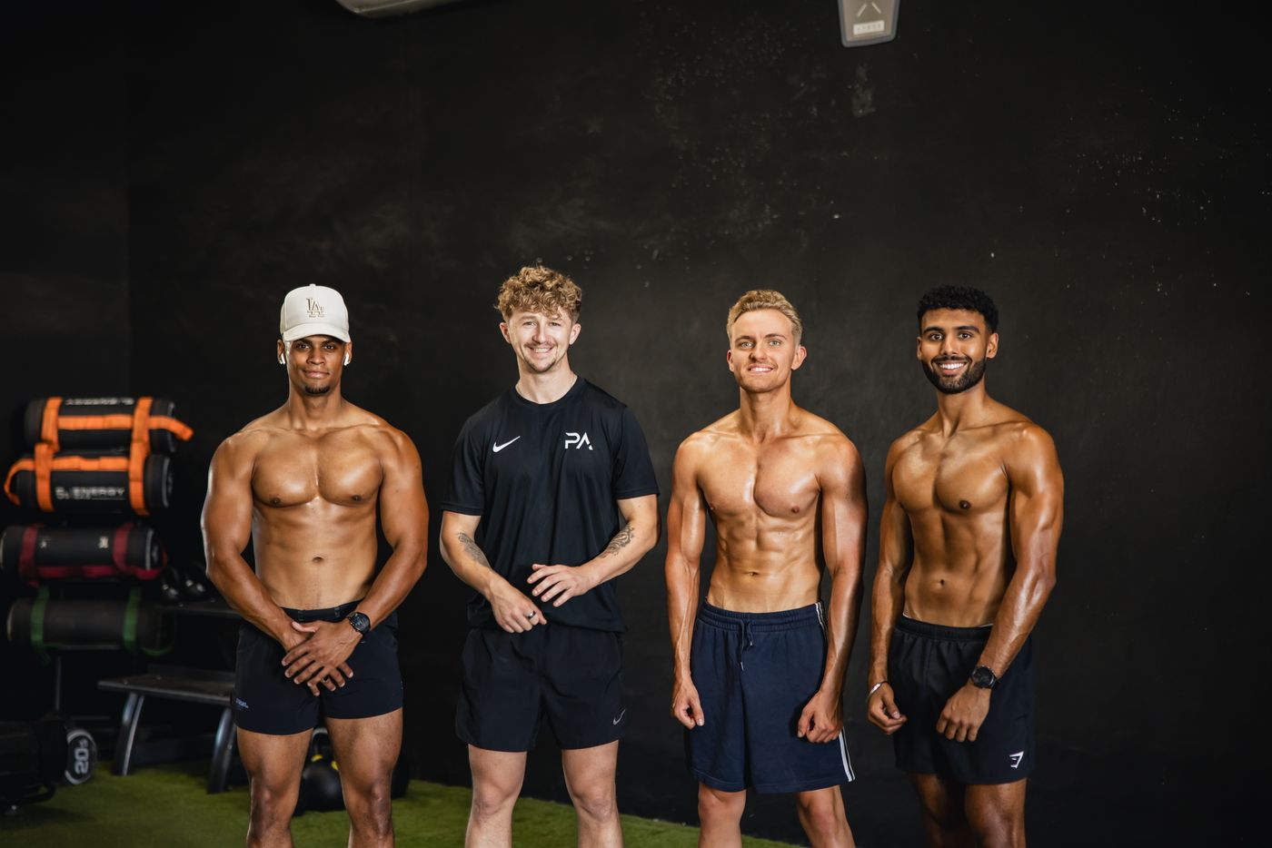 Clients and coach lined up together on shoot day