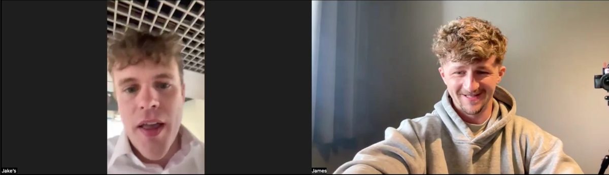 Video call between the coach and a client